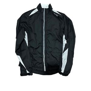 Saucony Black and White Lightweight Windbreaker Runners Jacket